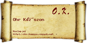 Ohr Kászon névjegykártya